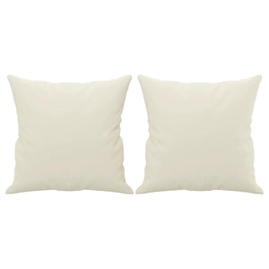 Creme Samt 2-Sitzer Sofa mit Kissen