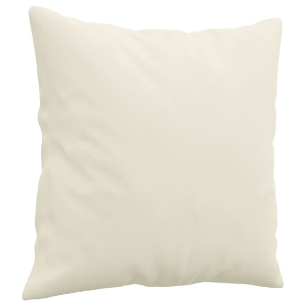 Creme Samt 2-Sitzer Sofa mit Kissen