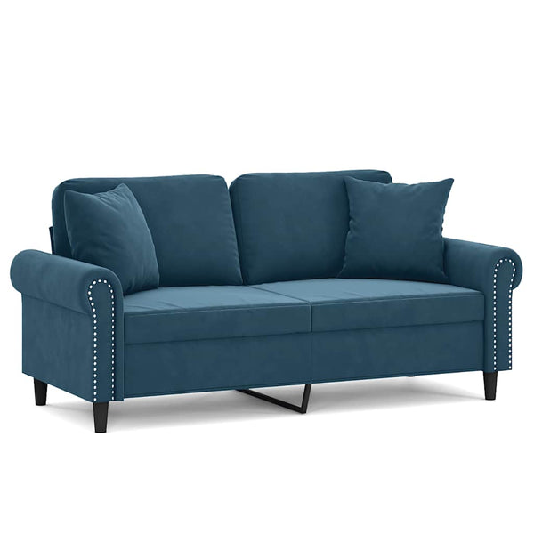 Blaues 2-Sitzer Sofa Samt 140cm