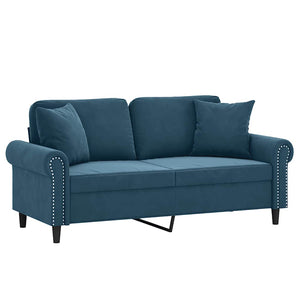 Blaues 2-Sitzer Sofa Samt 140cm