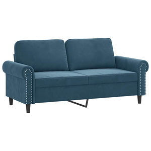Blaues 2-Sitzer Sofa Samt 140cm
