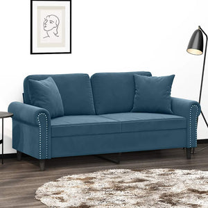 Blaues 2-Sitzer Sofa Samt 140cm