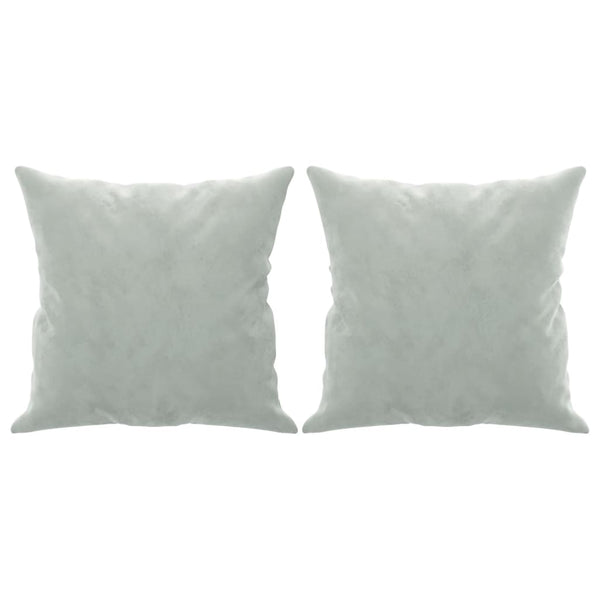 3-Sitzer Samt Sofa Hellgrau mit Kissen