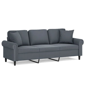 Dunkelgraues Samt Sofa, 3-Sitzer, 180cm