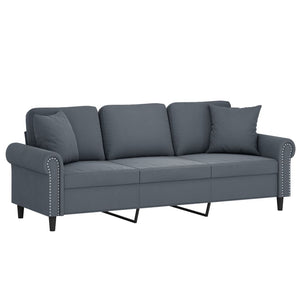 Dunkelgraues Samt Sofa, 3-Sitzer, 180cm
