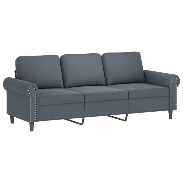 Dunkelgraues Samt Sofa, 3-Sitzer, 180cm