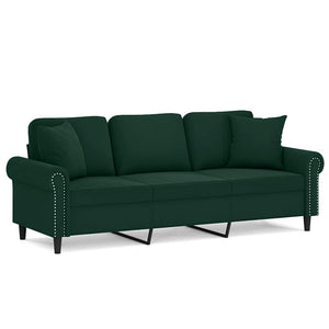 Dunkelgrünes 3-Sitzer Samt Sofa 180cm