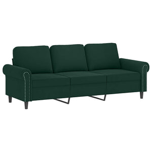 Dunkelgrünes 3-Sitzer Samt Sofa 180cm