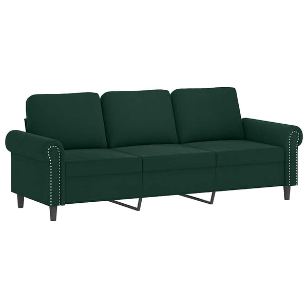 Dunkelgrünes 3-Sitzer Samt Sofa 180cm