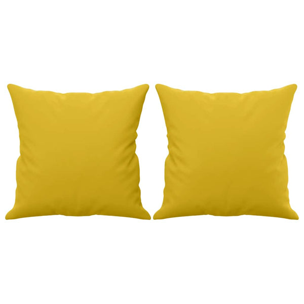 vidaXL Canapé 3 places avec oreillers décoratifs Jaune 180 cm Velours