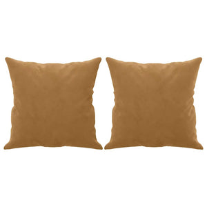 Samt Sofa 3-Sitzer Braun mit Kissen 180cm