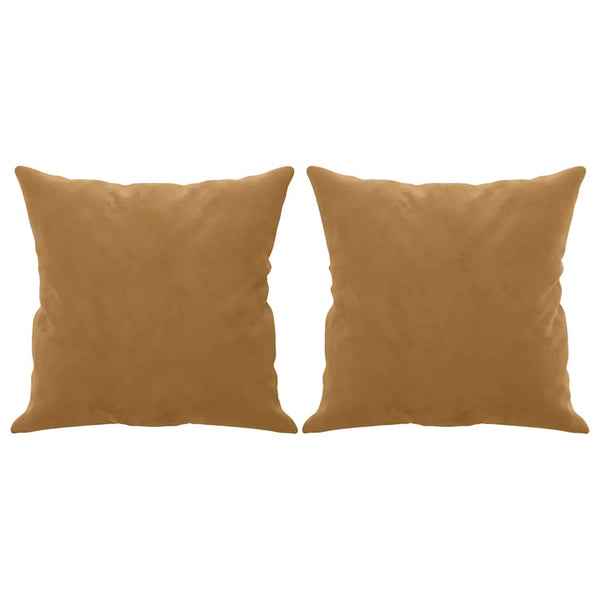 Samt Sofa 3-Sitzer Braun mit Kissen 180cm