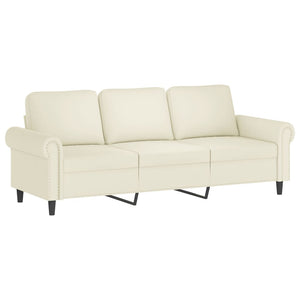 3-Sitzer Sofa Creme Samt 180 cm