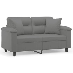 2-Sitzer Sofa Dunkelgrau mit Kissen