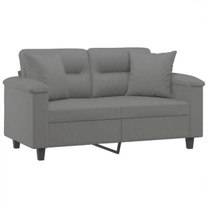 2-Sitzer Sofa Dunkelgrau mit Kissen