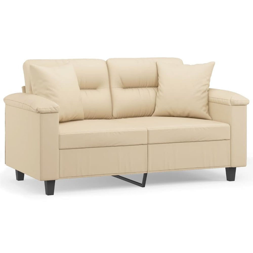 2-Sitzer Sofa Creme Mikrofasergewebe