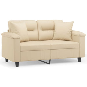 2-Sitzer Sofa Creme Mikrofasergewebe