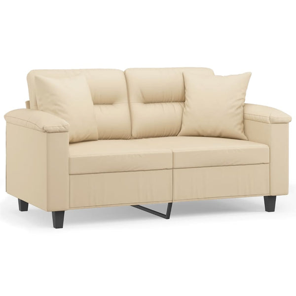2-Sitzer Sofa Creme Mikrofasergewebe