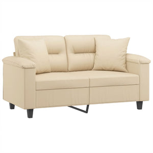 2-Sitzer Sofa Creme Mikrofasergewebe