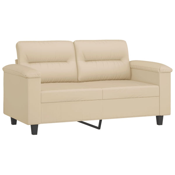 2-Sitzer Sofa Creme Mikrofasergewebe