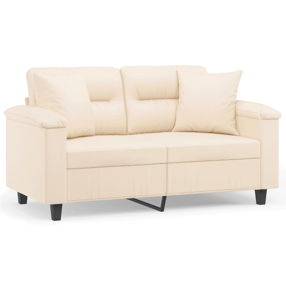 Beige 2-Sitzer Sofa mit Kissen, 120 cm