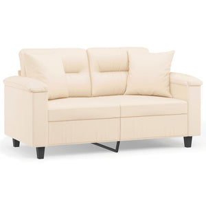 Beige 2-Sitzer Sofa mit Kissen, 120 cm