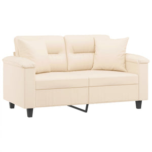 Beige 2-Sitzer Sofa mit Kissen, 120 cm