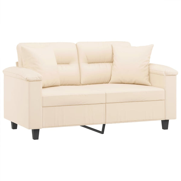 Beige 2-Sitzer Sofa mit Kissen, 120 cm