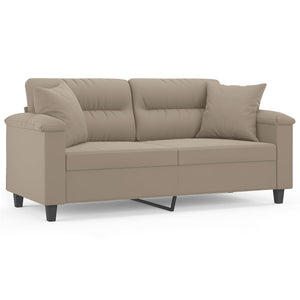 2-Sitzer Sofa Taupe Mikrofaser 140cm