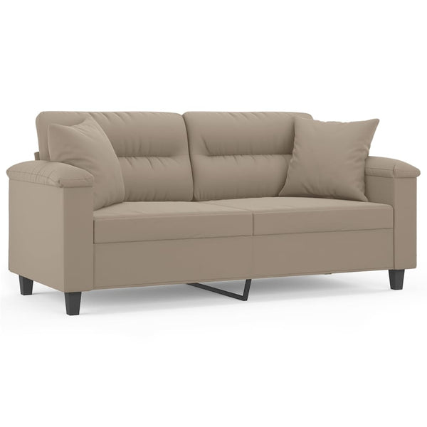 2-Sitzer Sofa Taupe Mikrofaser 140cm