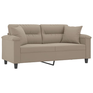 2-Sitzer Sofa Taupe Mikrofaser 140cm