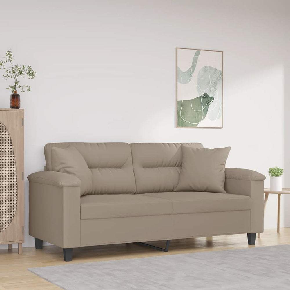 2-Sitzer Sofa Taupe Mikrofaser 140cm