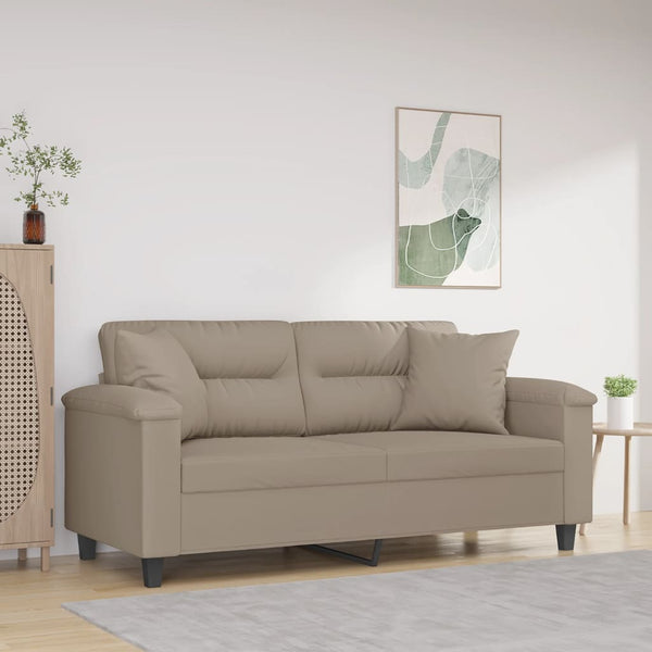 2-Sitzer Sofa Taupe Mikrofaser 140cm