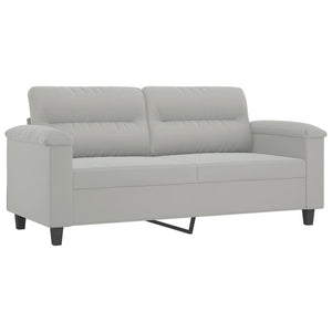 2-Sitzer Sofa Hellgrau mit Kissen