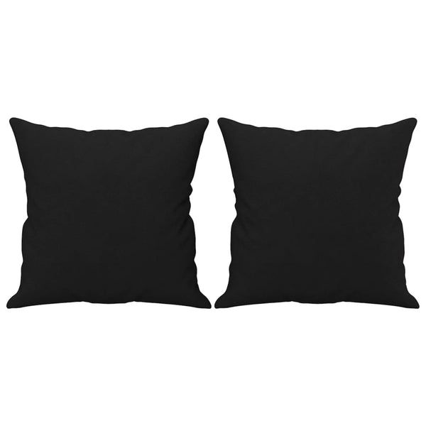 Schwarzes 2-Sitzer Sofa mit Kissen