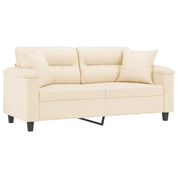 Beige 2-Sitzer Sofa mit Kissen