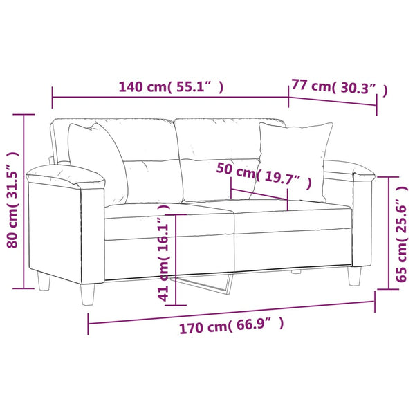 Beige 2-Sitzer Sofa mit Kissen