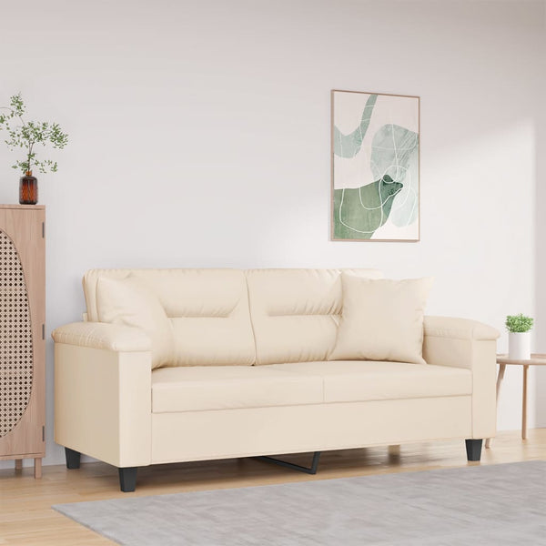 Beige 2-Sitzer Sofa mit Kissen