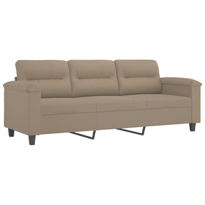3-Sitzer Sofa Taupe mit Kissen