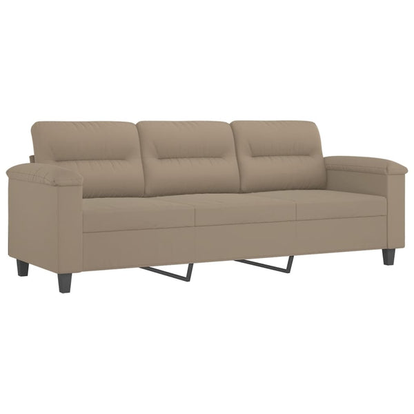 3-Sitzer Sofa Taupe mit Kissen