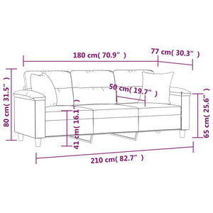 Dunkelgraues 3-Sitzer Sofa mit Kissen