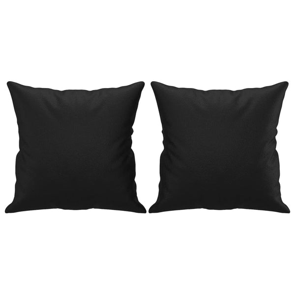 vidaXL 2-Seater Sofa with Throw Pillows Black 120 cm Faux Leather
