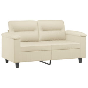 Creme Kunstleder 2-Sitzer Sofa mit Kissen