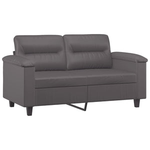 Graues 2-Sitzer Sofa Kunstleder 120cm