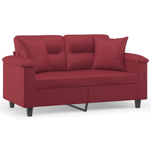 Weinrotes 2-Sitzer Sofa Kunstleder 120cm
