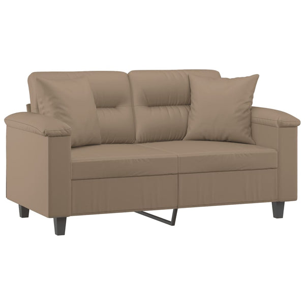 2-Sitzer Kunstleder Sofa Cappuccino-Braun