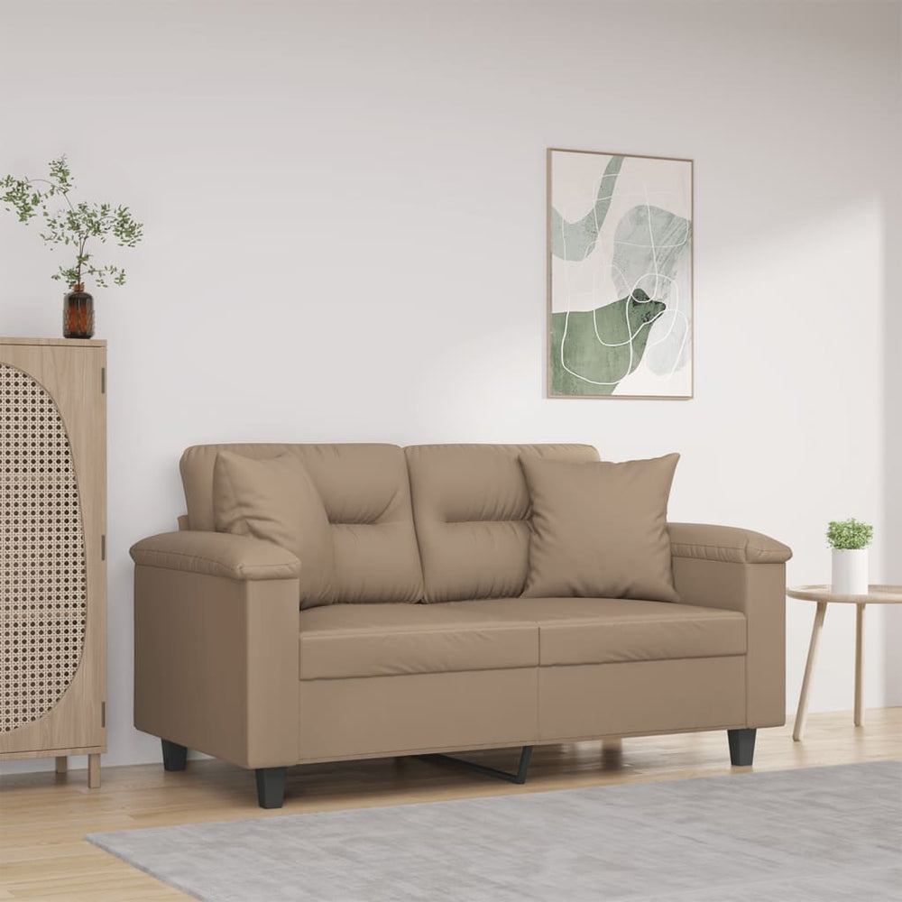 2-Sitzer Kunstleder Sofa Cappuccino-Braun