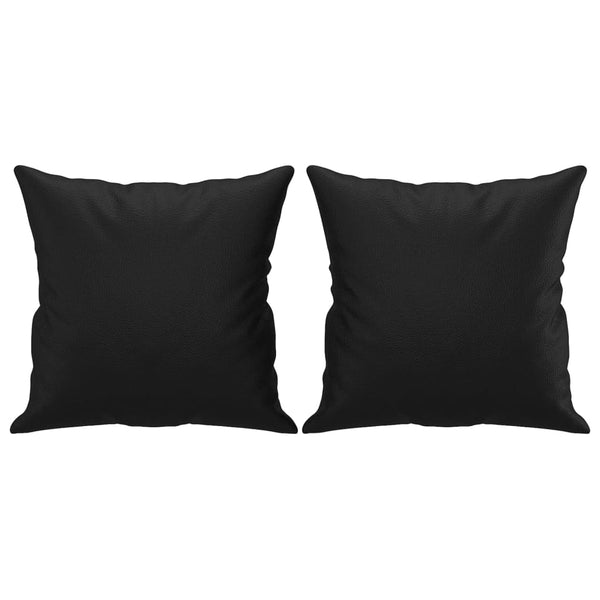 vidaXL Canapé 2 places avec coussins décoratifs Noir 140 cm Similicuir
