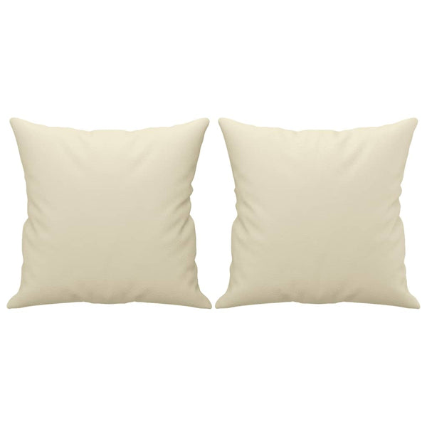 Creme Kunstleder 2-Sitzer Sofa mit Kissen