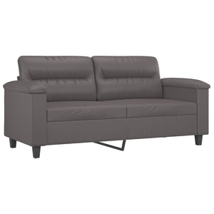 Graues 2-Sitzer Sofa Kunstleder 140cm
